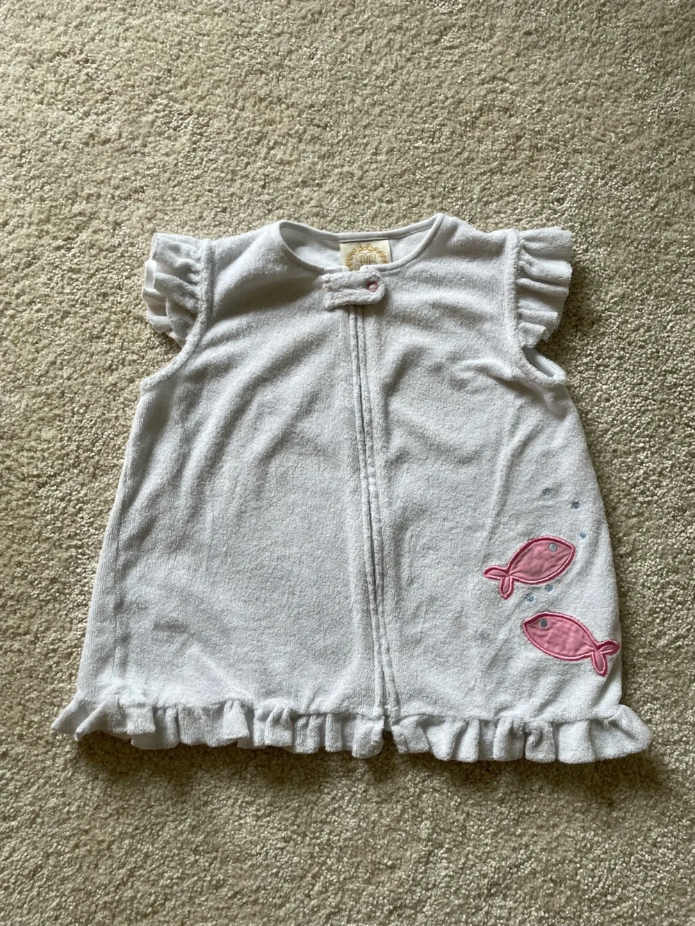 The Beaufort Bonnet Company White Ruffle-Sleeve swim coverup